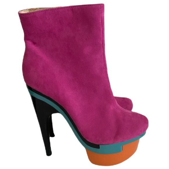 FRH Shoes - FRH FarenHeit  pink Platform Stiletto Ankle Boots